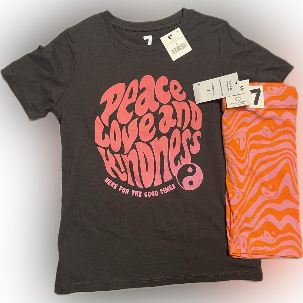 Kids Cotton On T-Shirt with matching bike shorts
